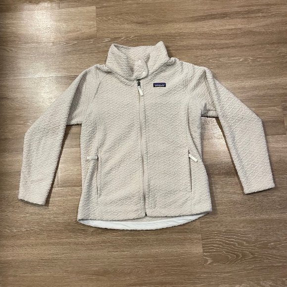 Women's Patagonia Full Zip up Cream Fleece - Picture 1 of 3